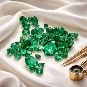 15 TOTAL CARAT, WEIGHT OF NATURAL EMERALDS. PICS ARE OF THE ACTUAL STONES .